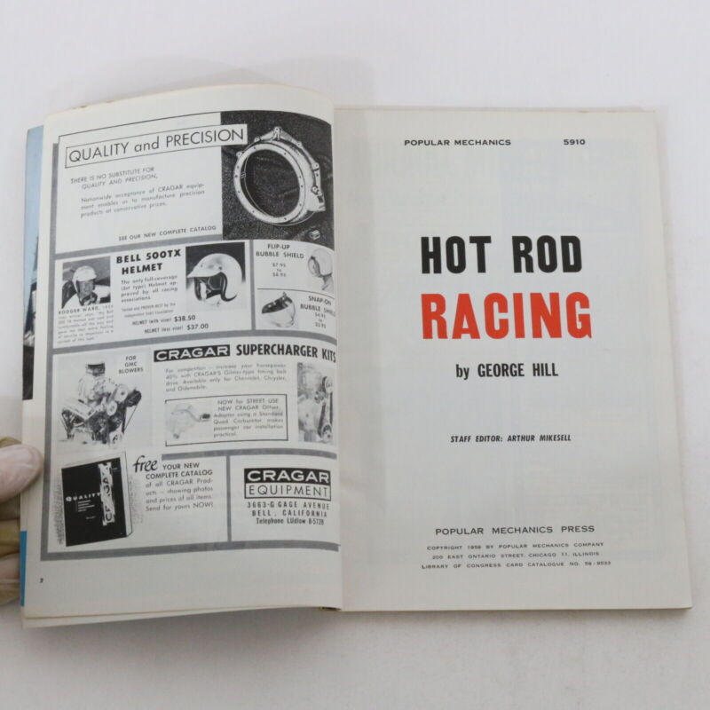 1959 Hot Rod Racing Popular Mechanics George Hill Vintage Car Book 75c