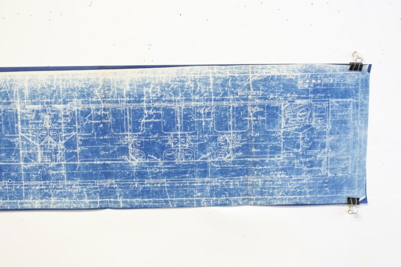 Compartment Car Plan 52-B-99 3523-C 42��� Passenger Train Blueprint