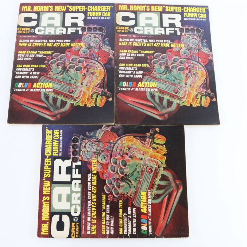 Lot Of 6 Car Craft November & December 1966 Vintage Car Magazines