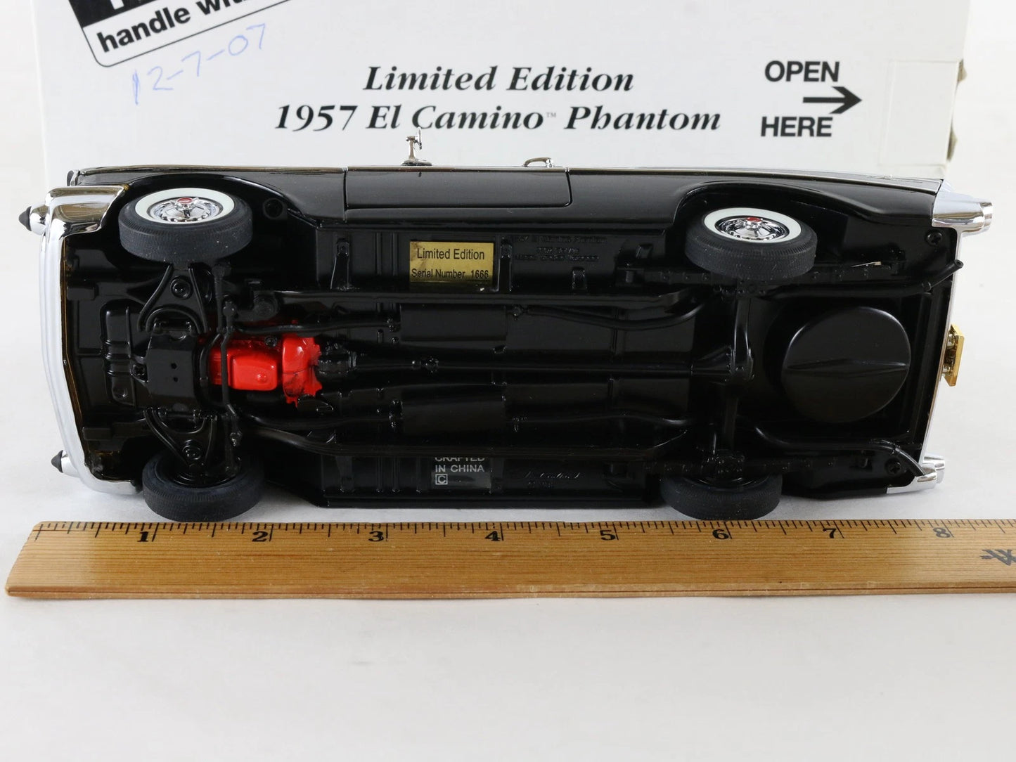 1957 Chevy El Camino Phantom Black White Danbury Mint 1:24 Diecast Model 1666