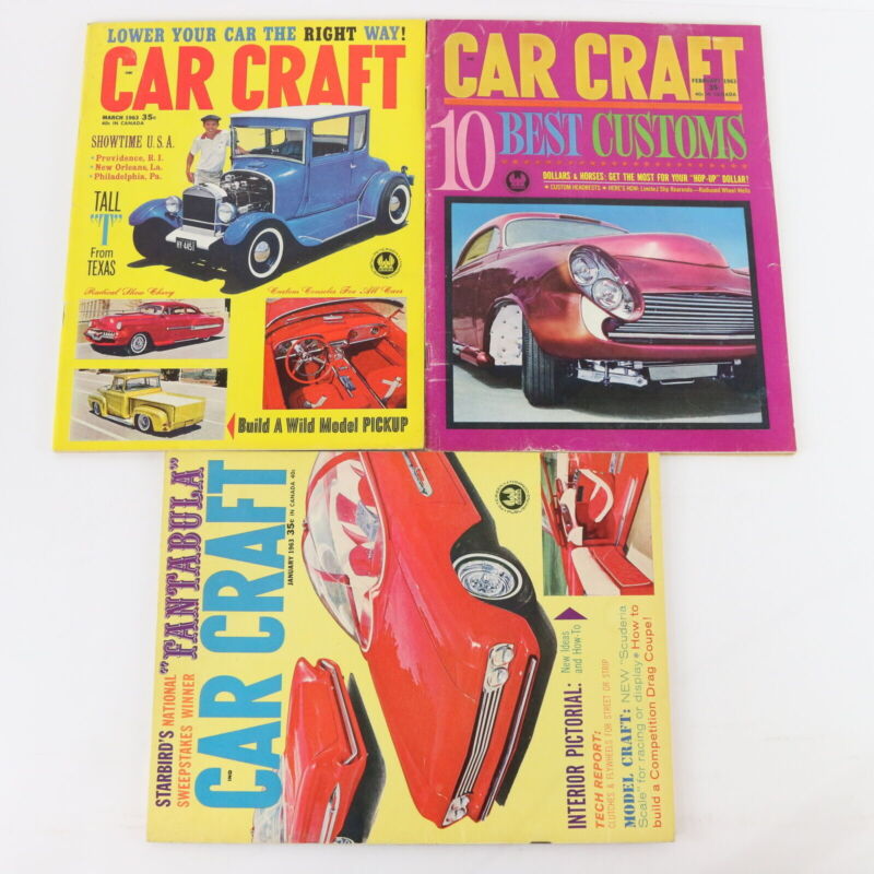 Lot Of 6 Car Craft Jan Feb Mar Apr May June 1963 Vintage Car Magazines