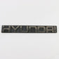 Hyundai Silver & Black Plastic Nameplate Emblem Badge 7.5"