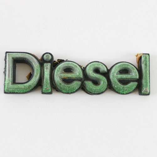  1980s Oldsmobile Diesel Silver Plastic Emblem Badge 3"