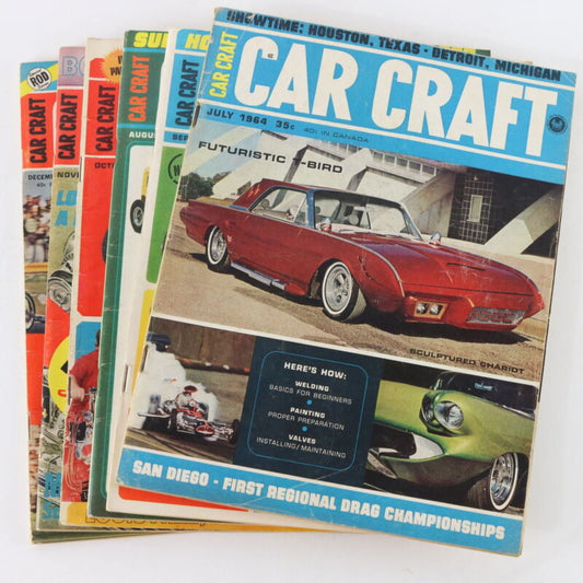 Lot Of 6 Car Craft July Aug Sep Oct Nov Dec 1964 Vintage Car Magazines