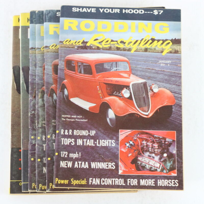 Lot Of 6 Rodding & Re-styling January & February 1959 Vintage Car Magazines