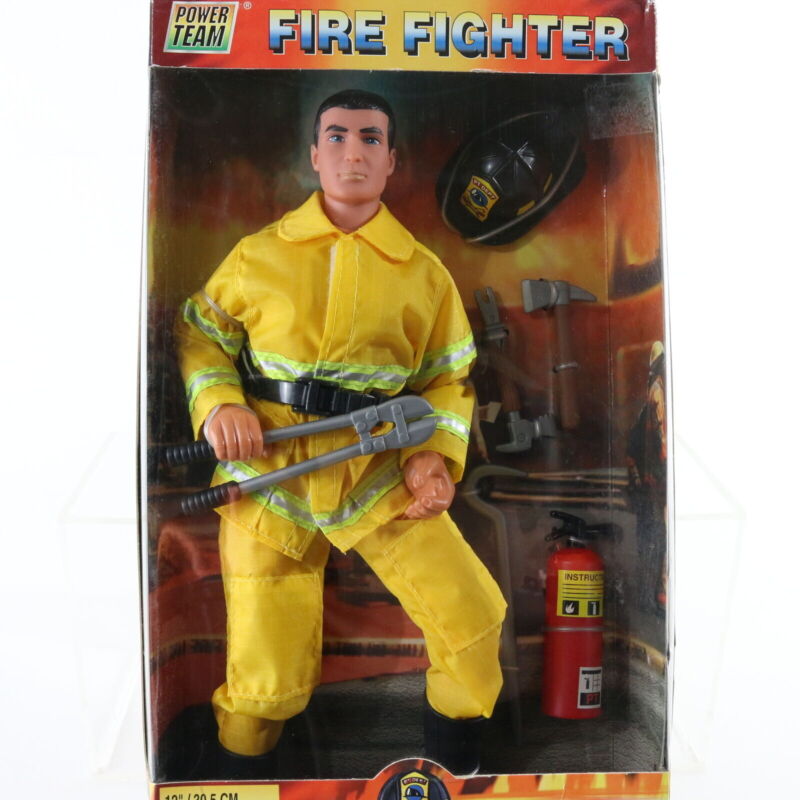 Fire Fighter Power Team Yellow Uniform 12" Poseable Action Figure 90171