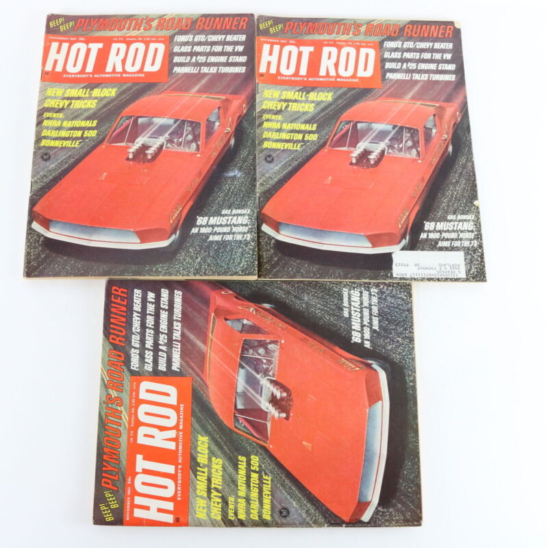 Lot Of 6 Hot Rod October November 1967 Vintage Car Magazines