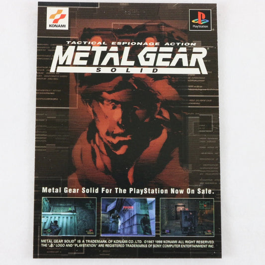 Metal Gear Solid Trading Card Checklist Snake In Cover Konami Playstation