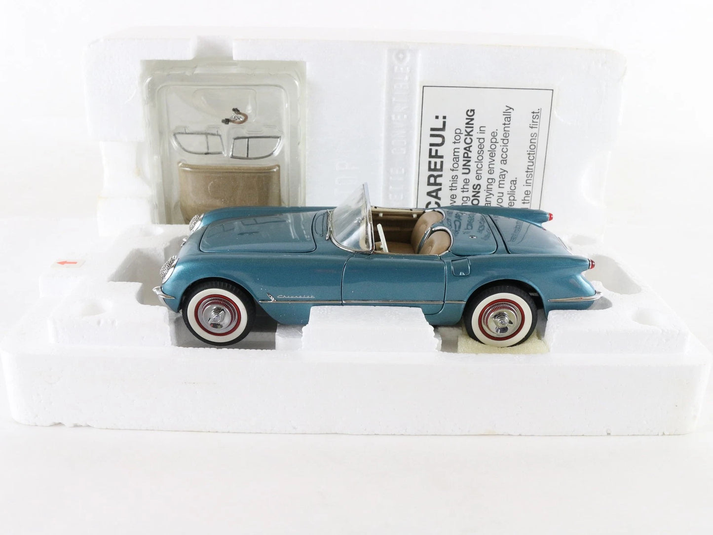 1954 Chevy Corvette Limited Blue Convertible Danbury Mint 1:24 Model #3384