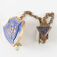 Vintage AGA School Pin Award 1942 Blue Metal Shield Pin 2.5"