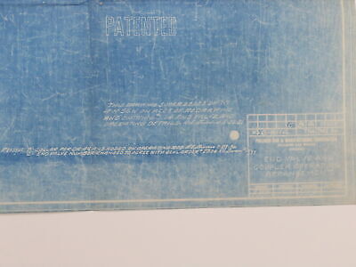 Pullman Car End Valve & Coupler Operating Arrangement Train Blueprint 1931 41.5"