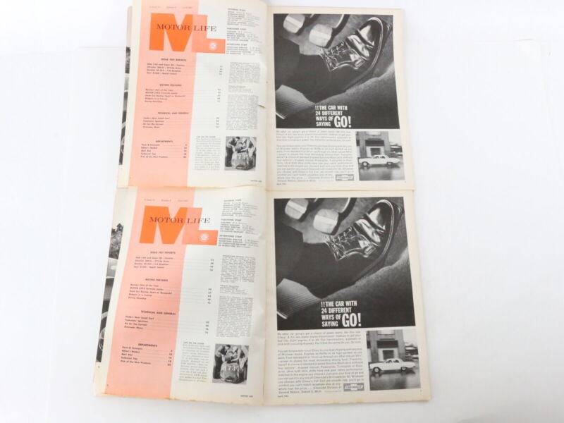 Lot Of 6 Motor Life Vintage Car Magazines Jan Feb Mar Apr 1961 35c