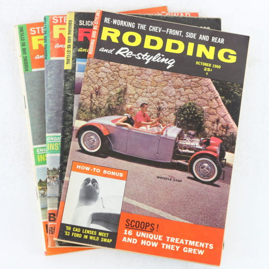 Lot Of 4 Rodding & Re-styling Oct Nov Dec 1960 Vintage Car Magazines