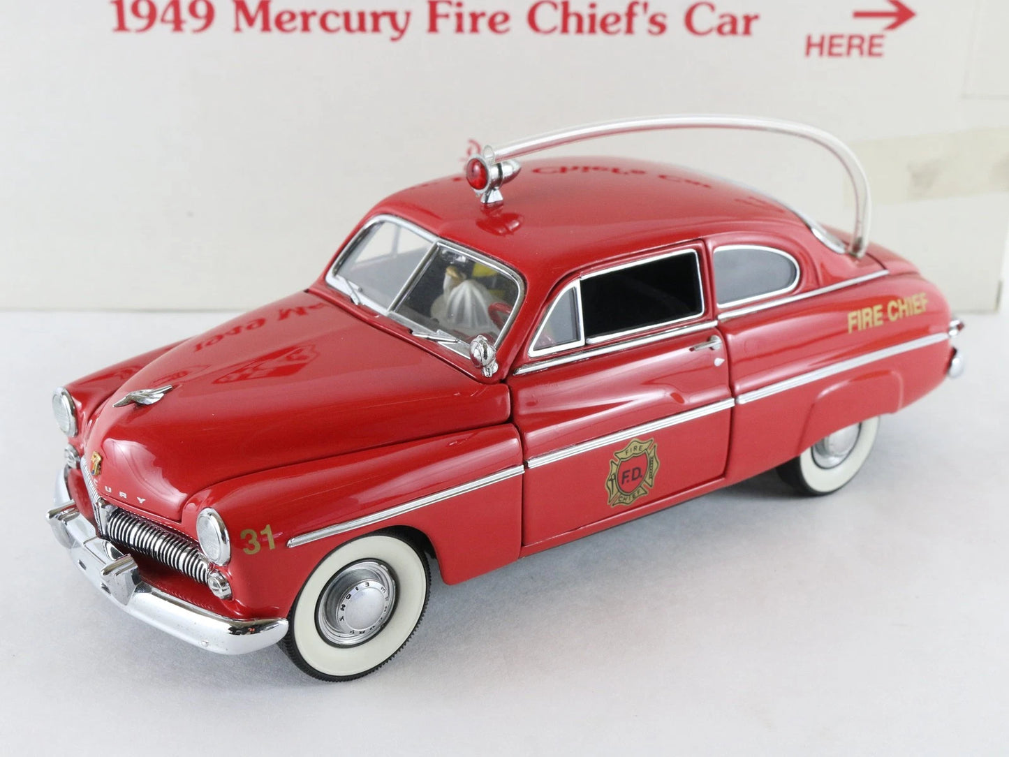 1949 Mercury Fire Chiefs Car Red Danbury Mint 1:24 Diecast Model