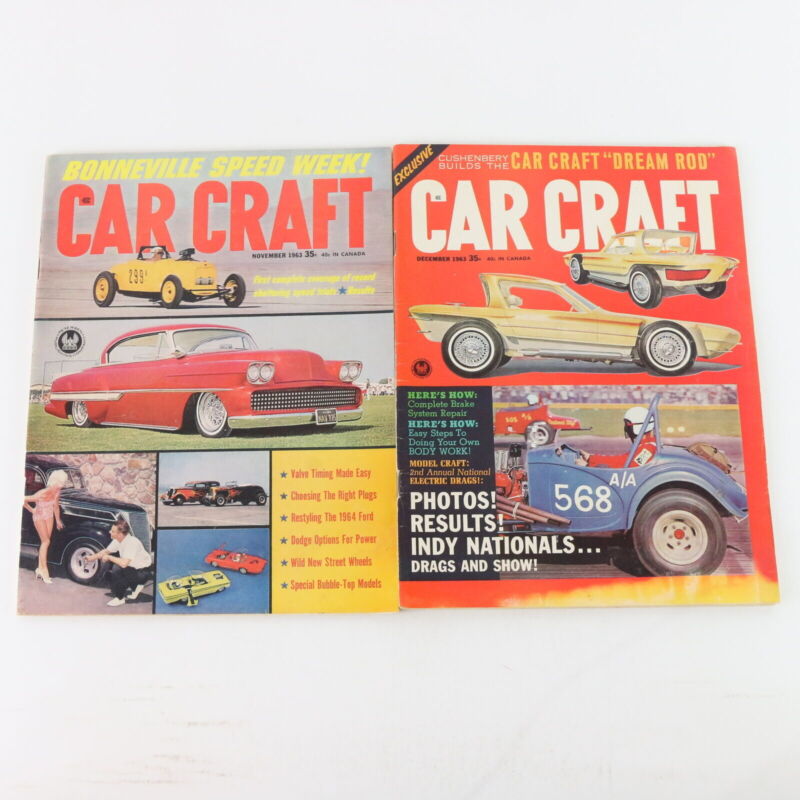 Lot Of 5 Car Craft July Aug Sep Nov Dec 1963 Vintage Car Magazines