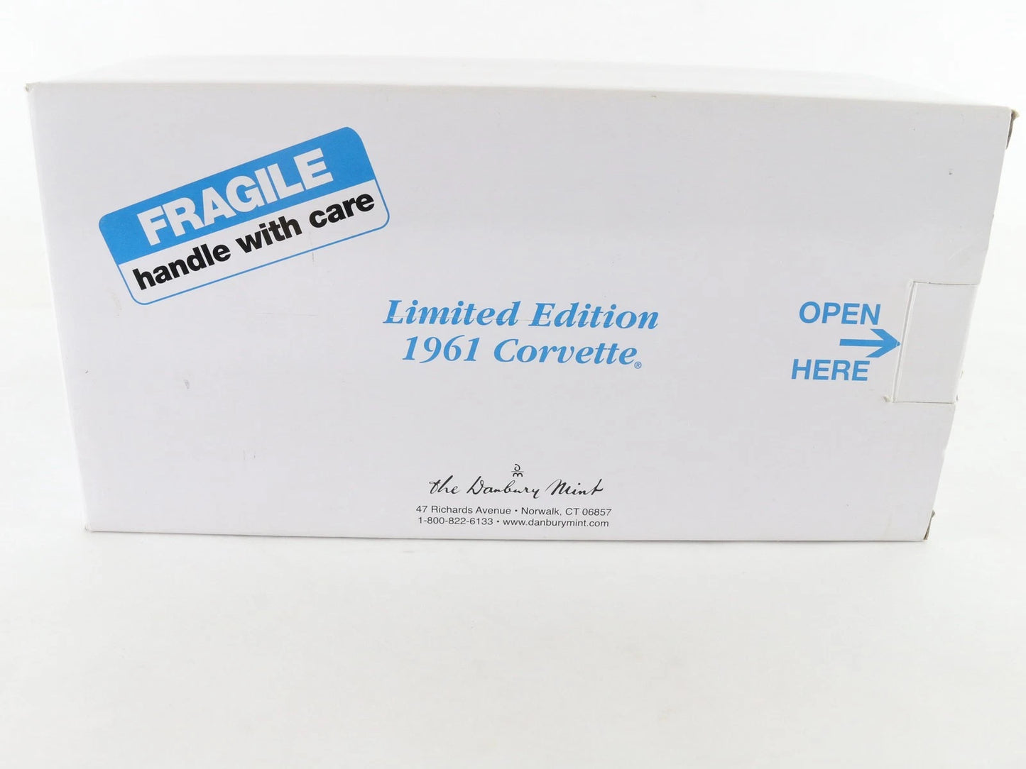1961 Chevy Corvette Convertible Blue White Limited Danbury Mint 1:24 AS-IS