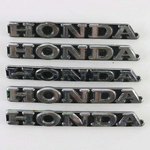 Lot Of 5 Honda Black & Silver Plastic Emblem Badges 5.25"