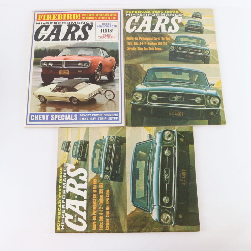 Lot Of 5 Hi-performance Cars Jan Feb Mar Apr 1967 Vintage Car Magazines