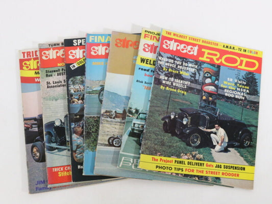 Lot Of 7 Street Rod Vintage Car Magazines May June July Aug Sep Oct Dec 1972 75c