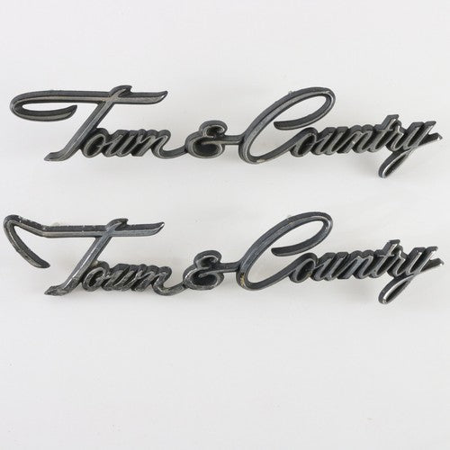 Lot Of 2 1970s Town & Country Chrysler Nameplate Emblem Badges 1960s-70s