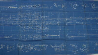 New York Central NYC Brake Arrangement 74' 4 3/4 Dining Cars Blueprint 1928 90"