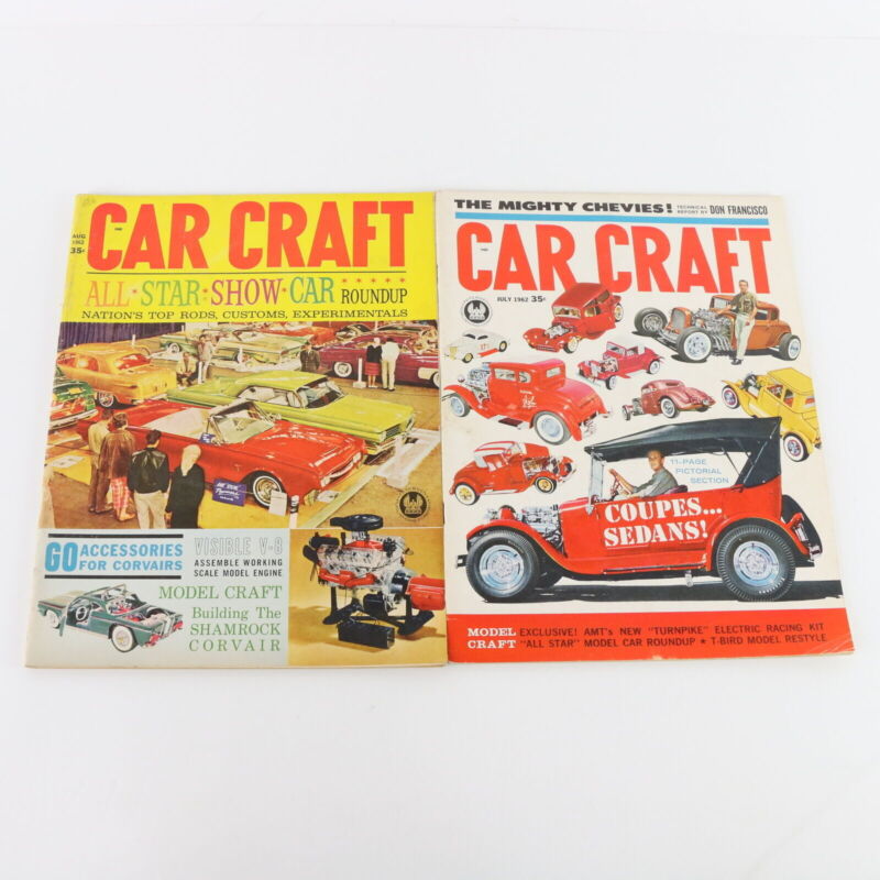 Lot Of 5 Car Craft July August & December 1962 Vintage Car Magazines