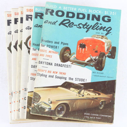 Lot Of 6 Rodding & Re-styling June July 1958 Vintage Car Magazines