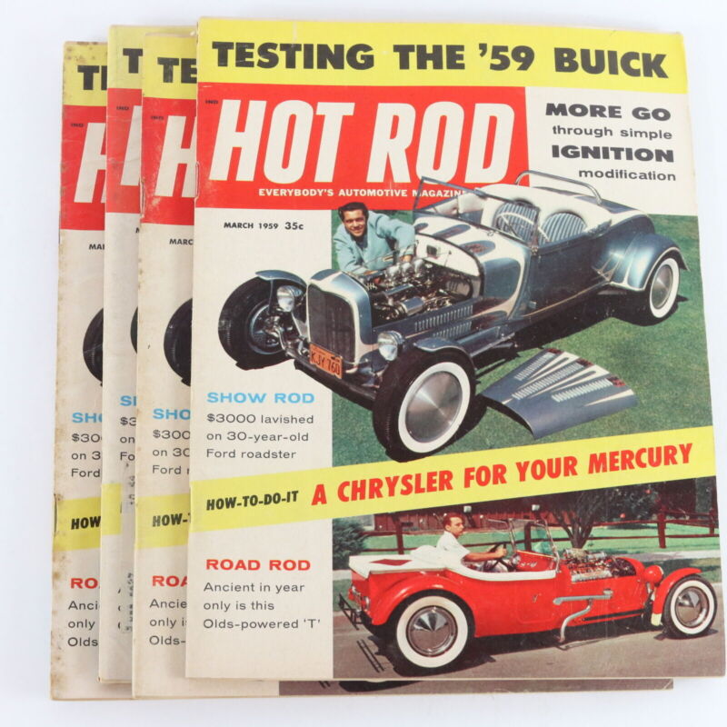 Lot Of 4 Hot Testing '59 Buick March 1959 Vintage Car Magazines