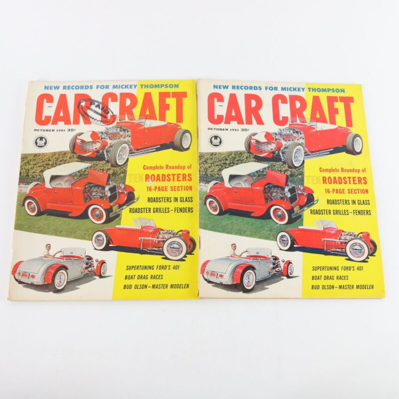 Lot Of 4 Car Craft October Oct 1961 Ten Roadsters Vintage Car Magazines