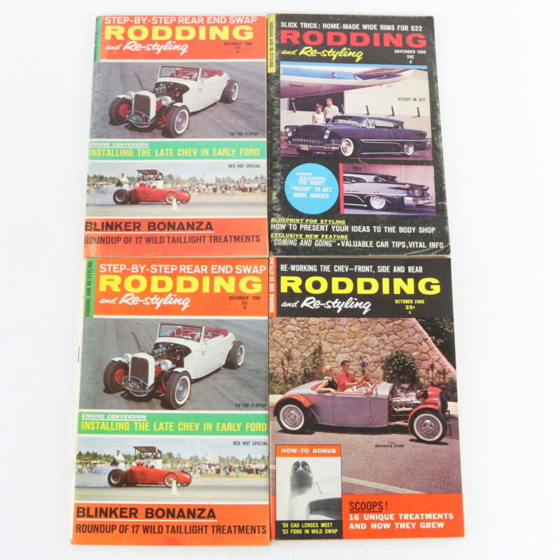 Lot Of 4 Rodding & Re-styling Oct Nov Dec 1960 Vintage Car Magazines