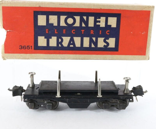 Black Remote Control Lumber Flat Car Lionel O 3651