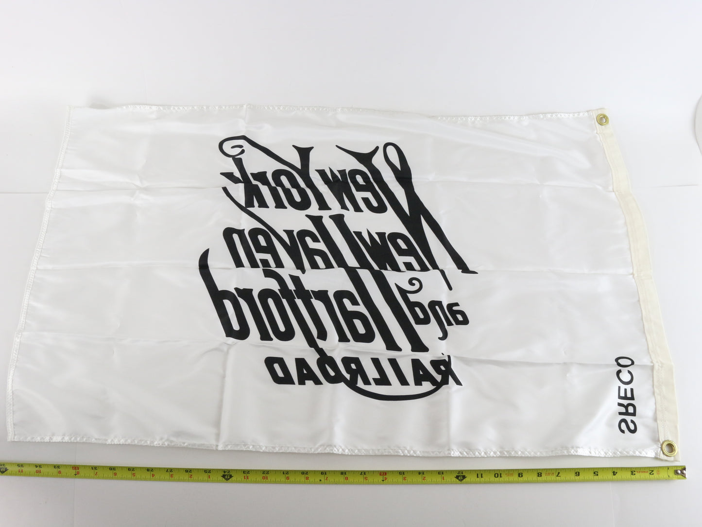 New York New Haven & Hartford NYNHH White & Black Fabric Train Flag 2' By 3' USA