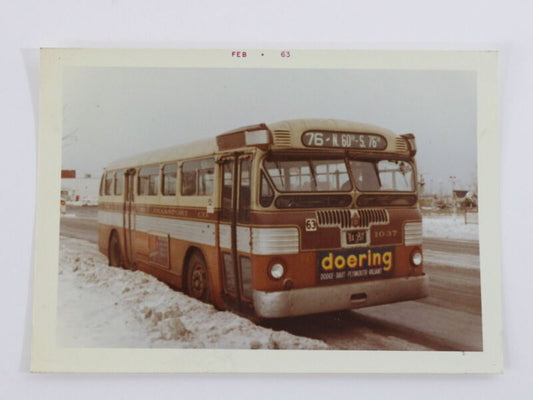 Transport Co 1037 Doering Vintage Color Bus Photograph Feb 1963 5" Kodak