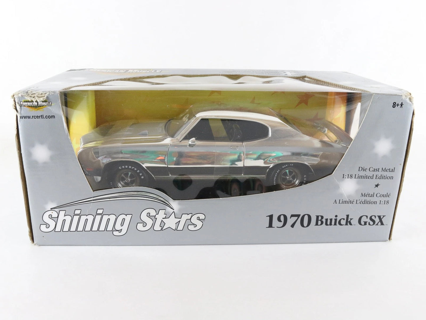 ERTL American Muscle 1:18 1970 Buick GSX Shining Stars Chrome Diecast Car 33730