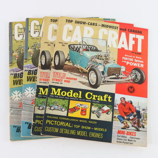 Lot Of 4 Car Craft April & May 1962 Model Craft Winternationals Car Magazines