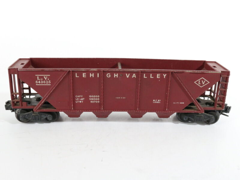 Lionel Postwar Lehigh Valley LV 643625 Plastic Quad Hopper Car O Maroon