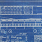 Milwaukee Electric Plan & Elevation Coaches 1107-8 Trolley Blueprint 1929 11"