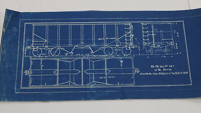 BR&P Us Std Hopper Cars 55000t055499 Train Blueprint 1/30/1919 N-17b 24.25"