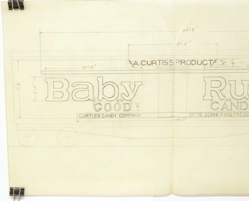 Baby Ruth CURTISS Tank Car Train Blueprint North American Car 282 5-12-39 17"