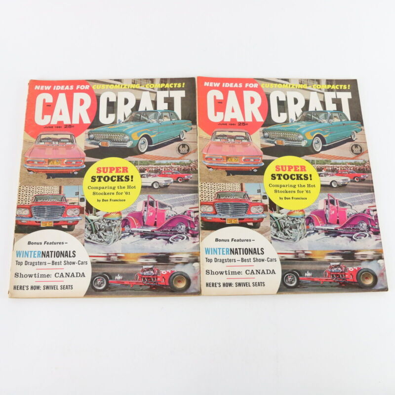 Lot Of 4 Car Craft Super Stocks June 1961 Vintage Car Magazines