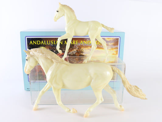 Breyer Andalusian & Foal Set Alabaster Glossy Vintage Club 2022 POPPY & OLLIE