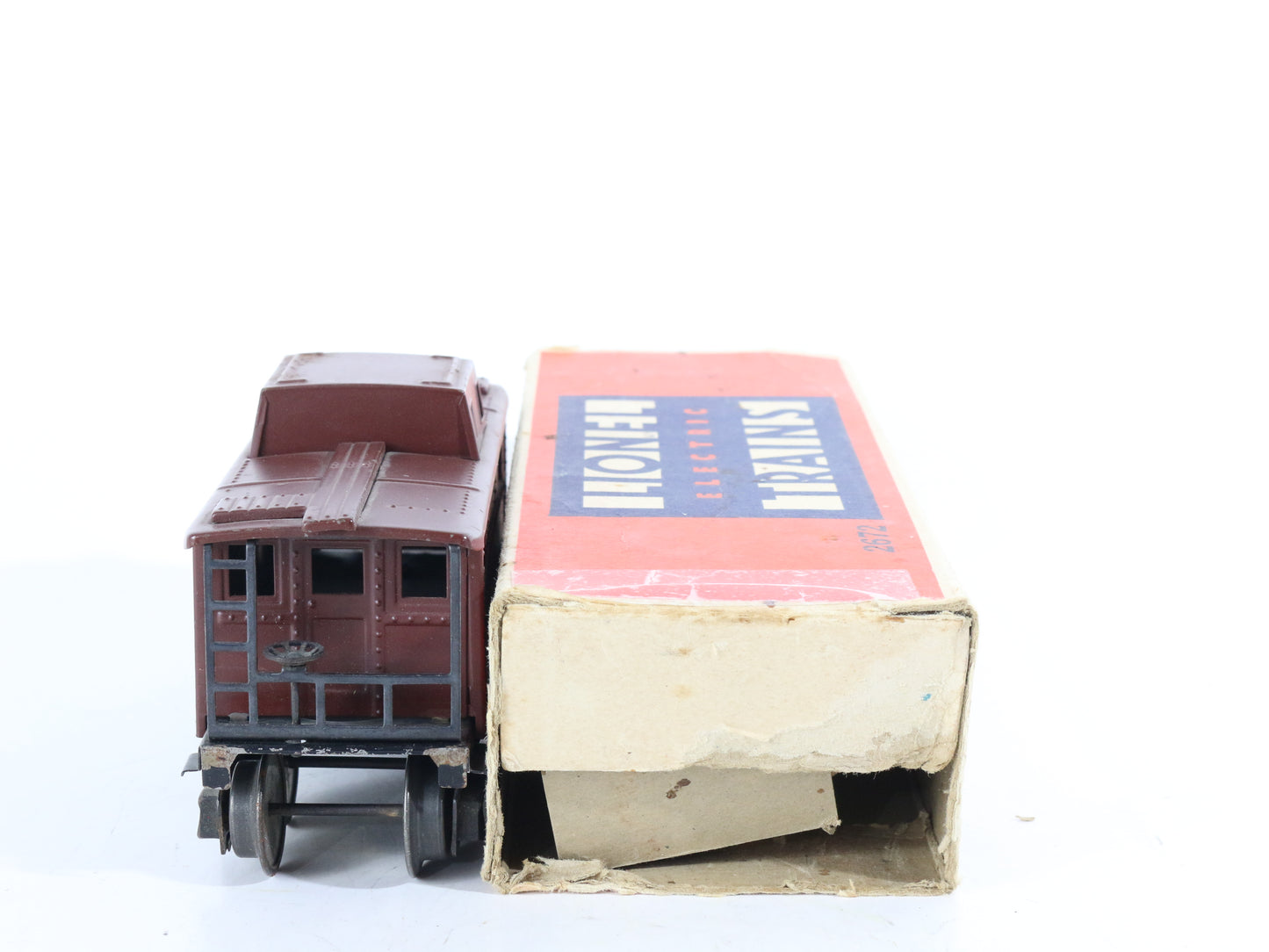 Lionel O Prewar 2672 Pennsylvania PRR 477618 Brown Metal Caboose w/ Box