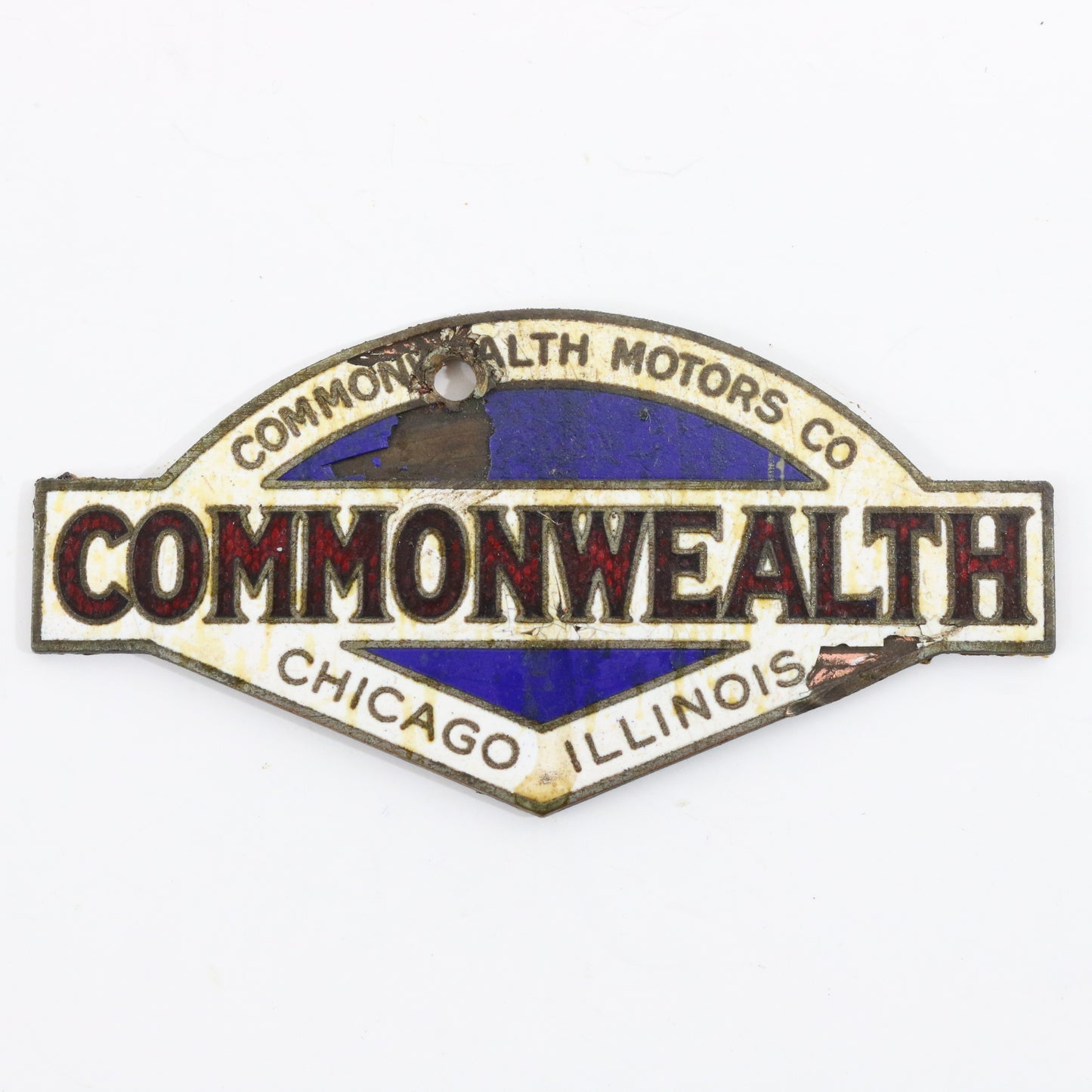 Commonwealth Motors Chicago Taxi Radiator Badge 3.75��� Original Patina 1917-1922