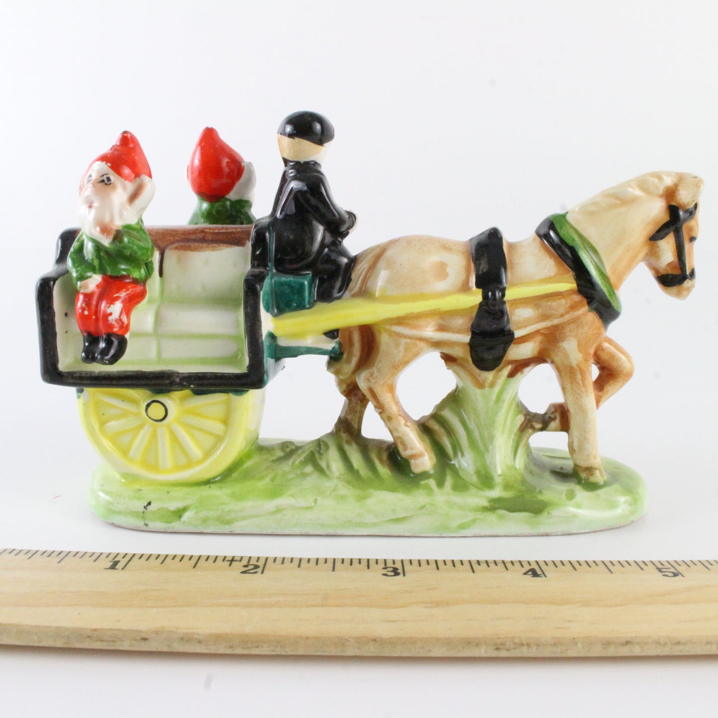 Vintage Pixie Elf Jaunting Car With Horse Ceramic Figure 5 In