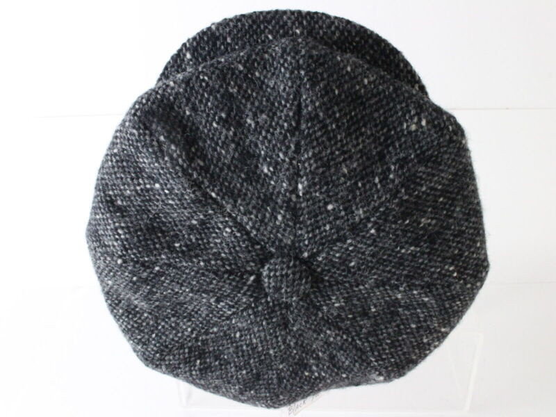 City Sport Mens Charcoal Genuine Donegal IRELAND Tweed Sport Cap W/ Black Lining