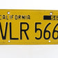 1956 California License Plate VLR566 Original Vintage Metal Automobile