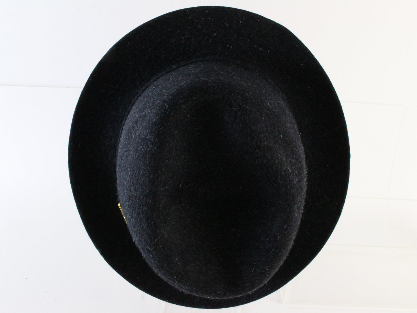 Biltmore Vagabond Mens Classic Black Mix Felt Fedora W/ Pin 7 1/2 60cm