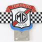 MG Car Club Toronto Est 1955 4.75" Metal Emblem Badge