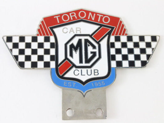 MG Car Club Toronto Est 1955 4.75" Metal Emblem Badge