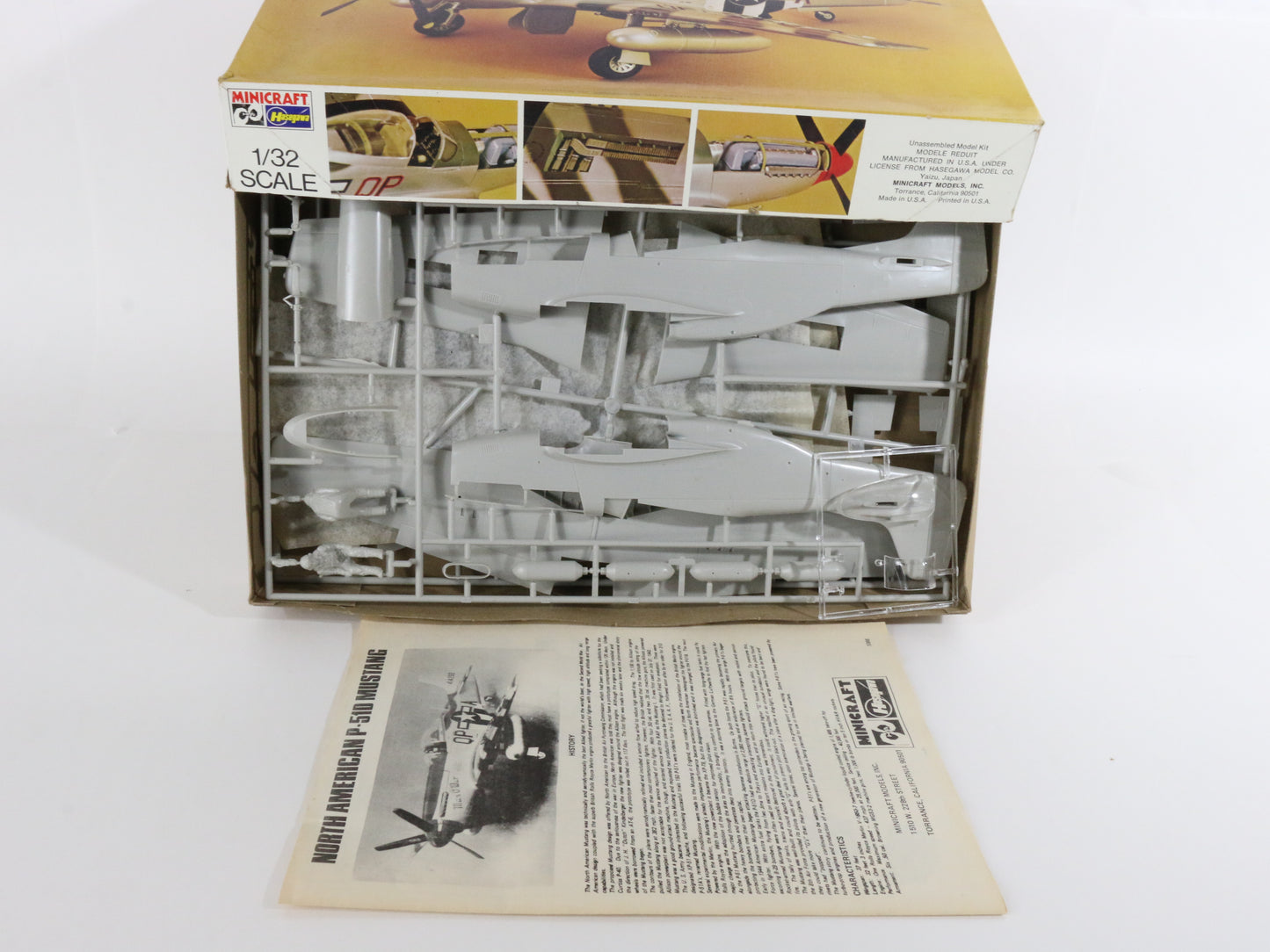 WWII Mustang P-51d Fighter Plane Hasegawa Minicraft Airplane Kit 1:32 1086